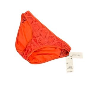 NWT Kenneth Cole Reaction swim bikini bottoms crochet orange SST Size small